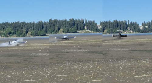 BC pilot uninjured after crashing while taking off from emergency landing